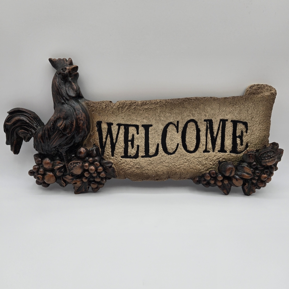 Farmhouse Rooster Rustic Welcome Hanging Sign Indoor Or Outdoor